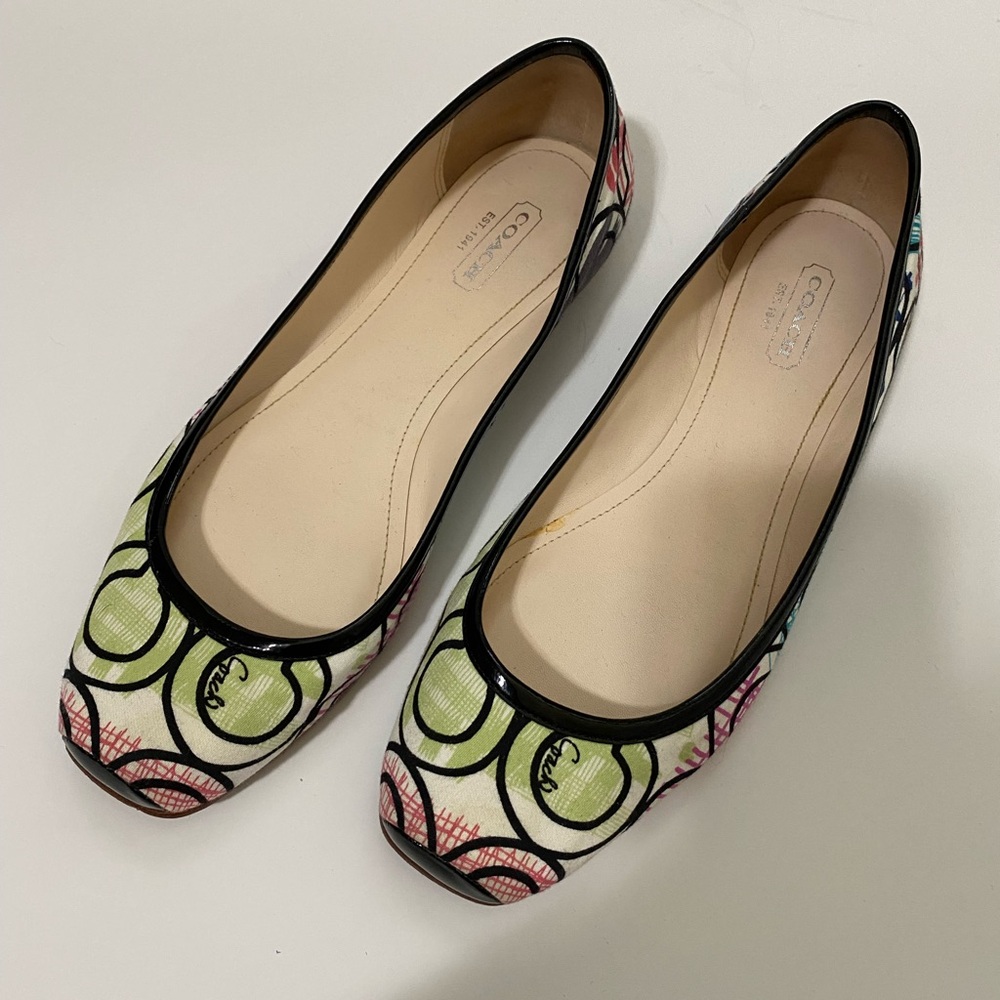 Coach Multicolor Patterned Flats - image 1